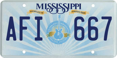 MS license plate AFI667