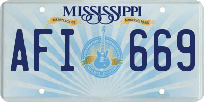 MS license plate AFI669