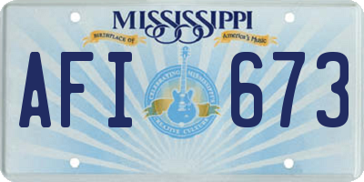 MS license plate AFI673