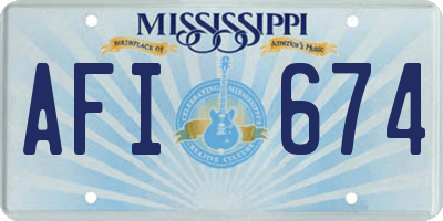 MS license plate AFI674