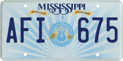 MS license plate AFI675