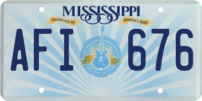MS license plate AFI676