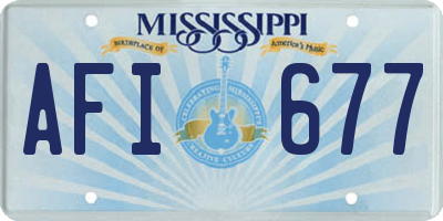 MS license plate AFI677