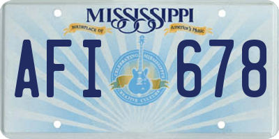 MS license plate AFI678