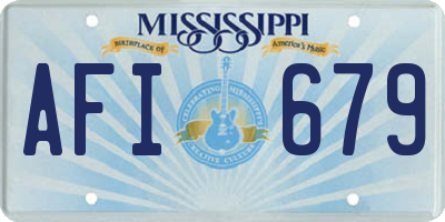 MS license plate AFI679