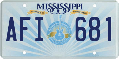 MS license plate AFI681