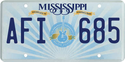 MS license plate AFI685