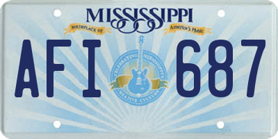 MS license plate AFI687