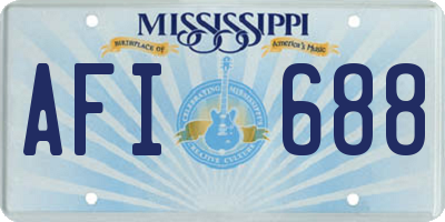 MS license plate AFI688