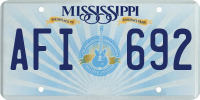 MS license plate AFI692