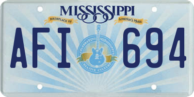 MS license plate AFI694