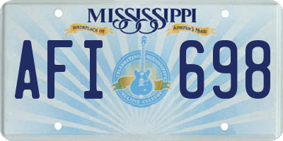 MS license plate AFI698