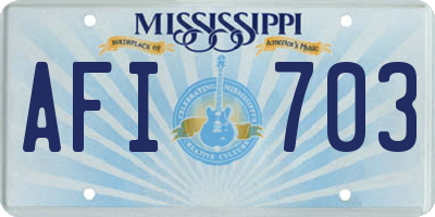 MS license plate AFI703