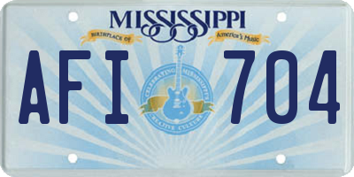 MS license plate AFI704
