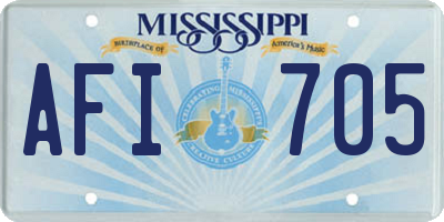 MS license plate AFI705