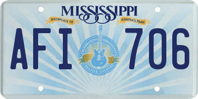 MS license plate AFI706