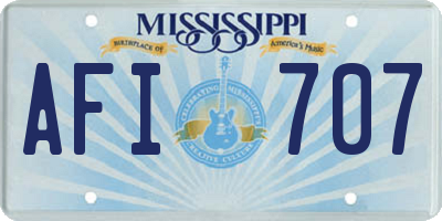 MS license plate AFI707