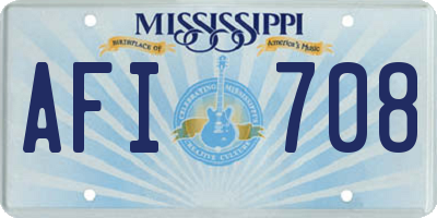 MS license plate AFI708