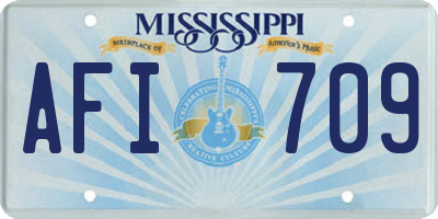 MS license plate AFI709
