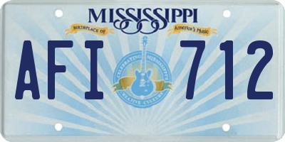 MS license plate AFI712