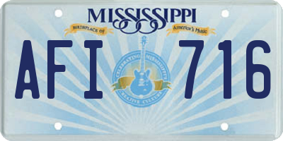 MS license plate AFI716