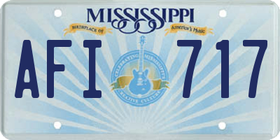 MS license plate AFI717