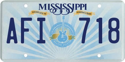 MS license plate AFI718