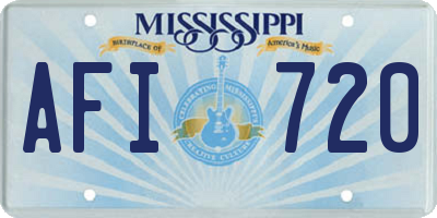 MS license plate AFI720