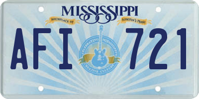 MS license plate AFI721