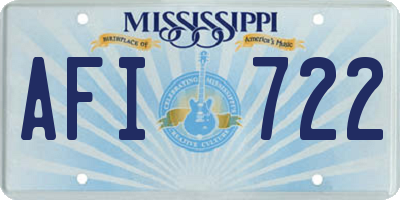 MS license plate AFI722