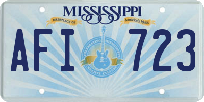 MS license plate AFI723