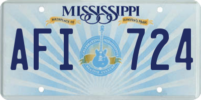 MS license plate AFI724