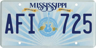 MS license plate AFI725