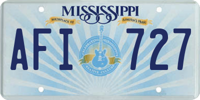 MS license plate AFI727