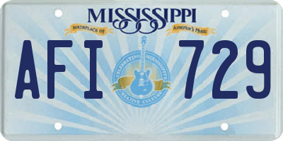 MS license plate AFI729
