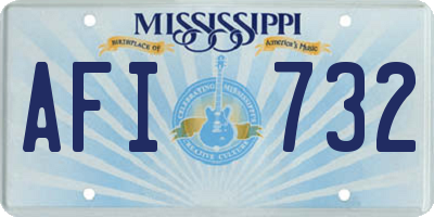 MS license plate AFI732