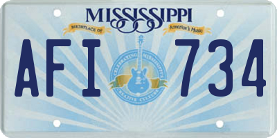 MS license plate AFI734