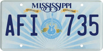 MS license plate AFI735