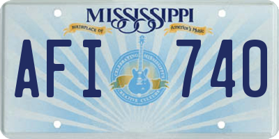 MS license plate AFI740