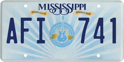 MS license plate AFI741