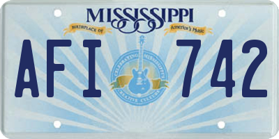 MS license plate AFI742