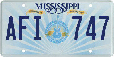 MS license plate AFI747