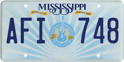 MS license plate AFI748