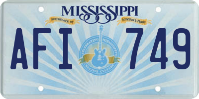 MS license plate AFI749