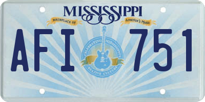 MS license plate AFI751