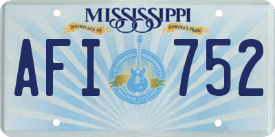 MS license plate AFI752