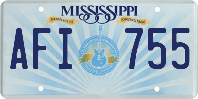MS license plate AFI755