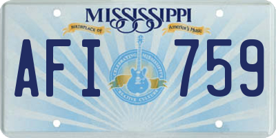 MS license plate AFI759