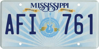 MS license plate AFI761