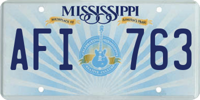 MS license plate AFI763